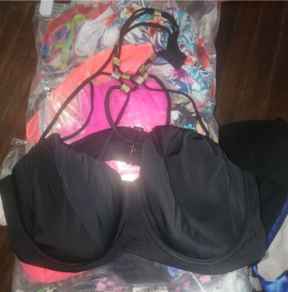 Cacique beaded bikini top ONLY 44D - Picture 2 of 4